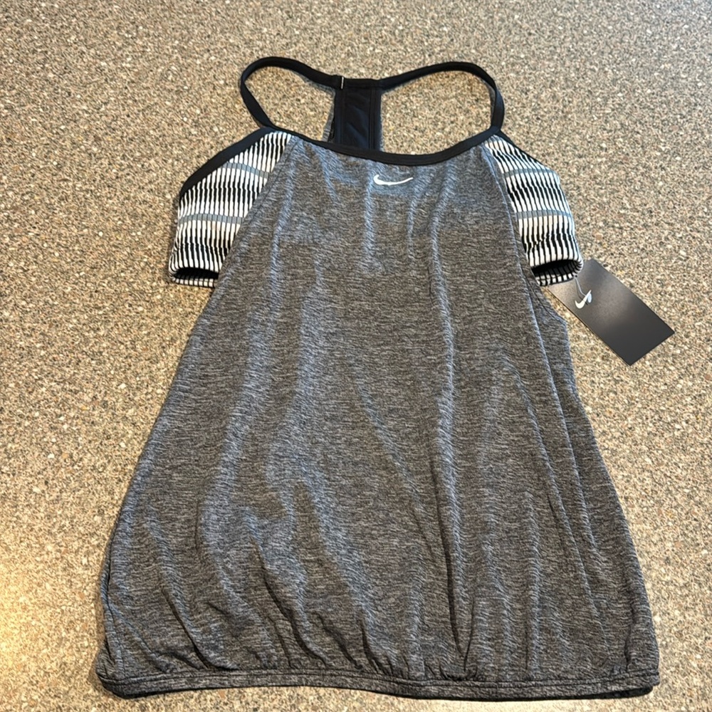 Nike Gray and Black Women's Top